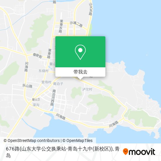 676路(山东大学公交换乘站-青岛十九中(新校区))地图