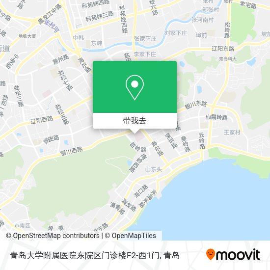 青岛大学附属医院东院区门诊楼F2-西1门地图