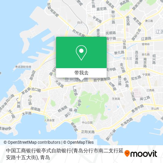 中国工商银行银亭式自助银行(青岛分行市南二支行延安路十五大街)地图