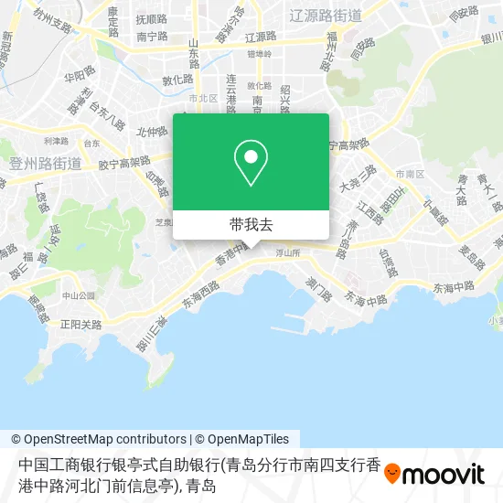 中国工商银行银亭式自助银行(青岛分行市南四支行香港中路河北门前信息亭)地图