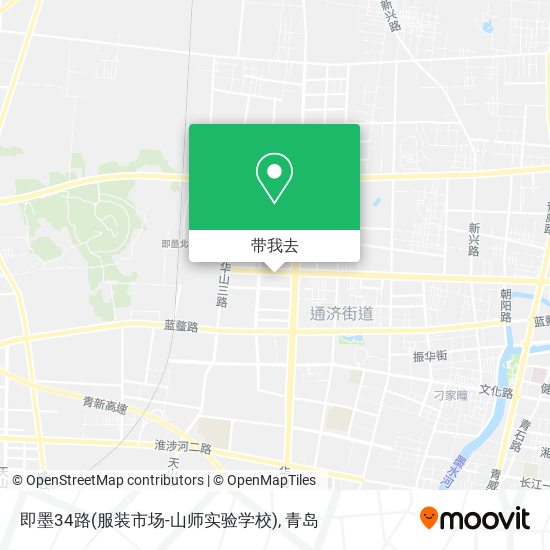 即墨34路(服装市场-山师实验学校)地图