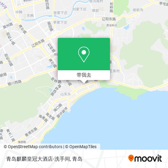青岛麒麟皇冠大酒店-洗手间地图
