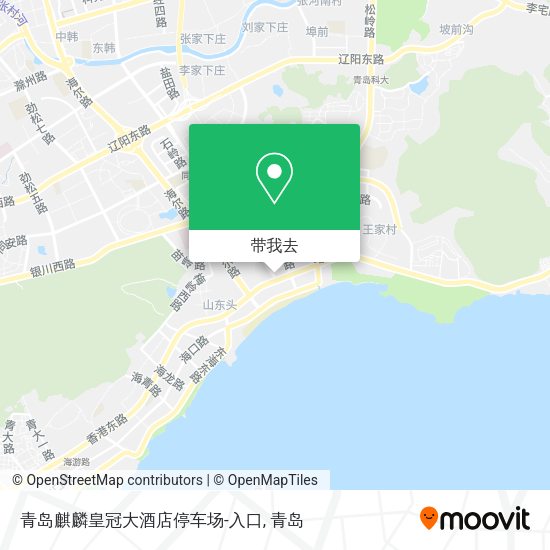 青岛麒麟皇冠大酒店停车场-入口地图