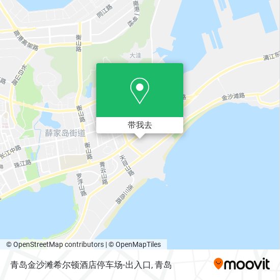 青岛金沙滩希尔顿酒店停车场-出入口地图