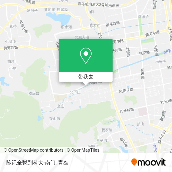陈记全粥到科大-南门地图