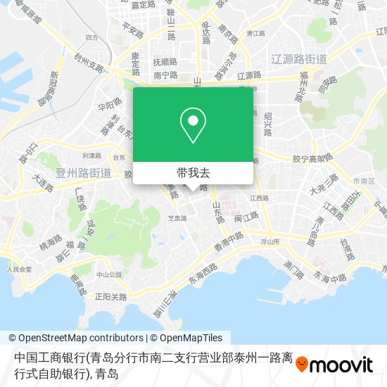 中国工商银行(青岛分行市南二支行营业部泰州一路离行式自助银行)地图