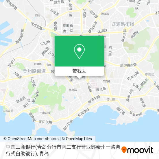 中国工商银行(青岛分行市南二支行营业部泰州一路离行式自助银行)地图