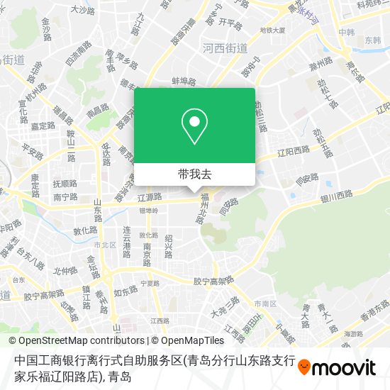 中国工商银行离行式自助服务区(青岛分行山东路支行家乐福辽阳路店)地图