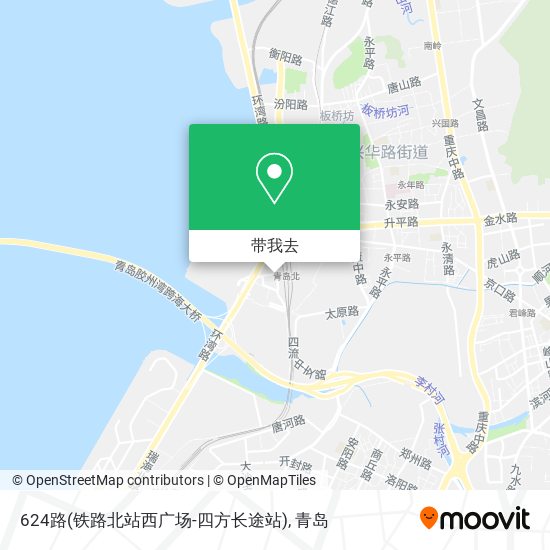 624路(铁路北站西广场-四方长途站)地图