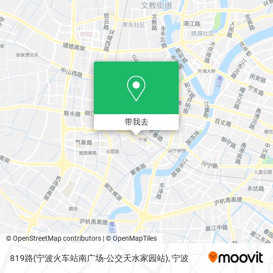 819路(宁波火车站南广场-公交天水家园站)地图