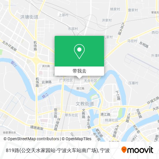 819路(公交天水家园站-宁波火车站南广场)地图