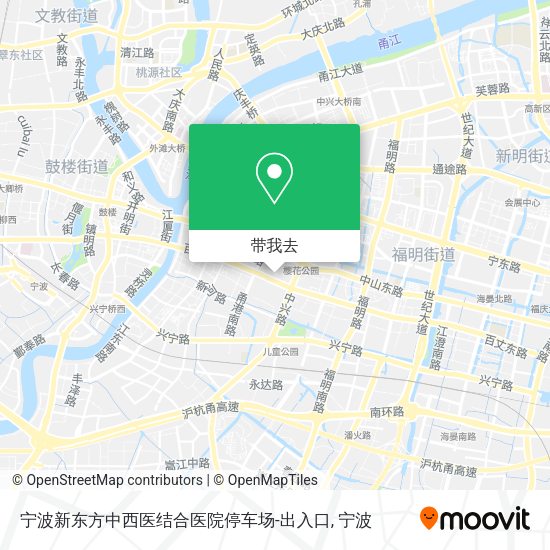 宁波新东方中西医结合医院停车场-出入口地图