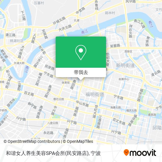 和谐女人养生美容SPA会所(民安路店)地图