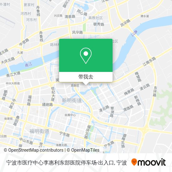 宁波市医疗中心李惠利东部医院停车场-出入口地图