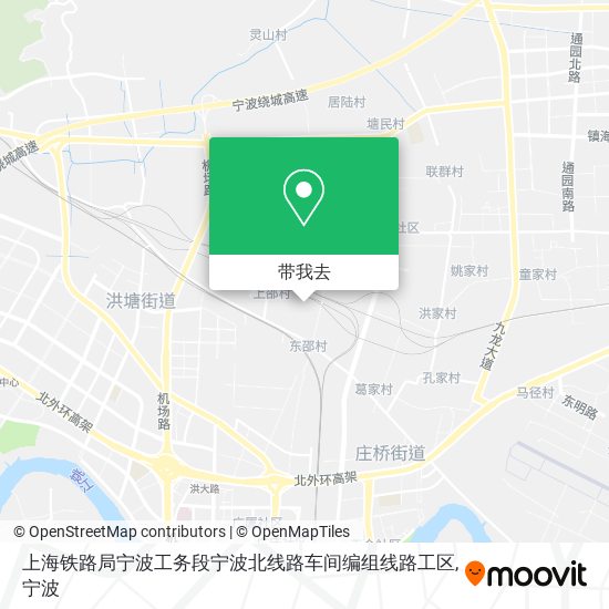 上海铁路局宁波工务段宁波北线路车间编组线路工区地图