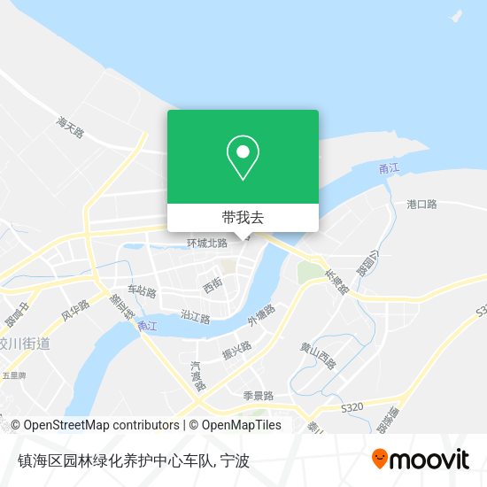 镇海区园林绿化养护中心车队地图
