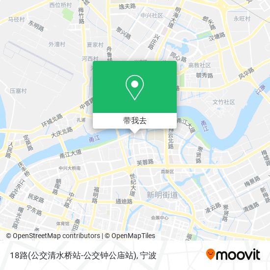 18路(公交清水桥站-公交钟公庙站)地图