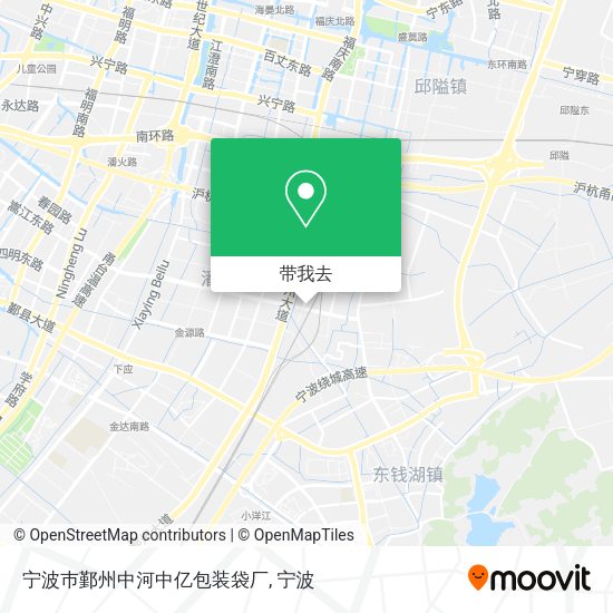 宁波巿鄞州中河中亿包装袋厂地图