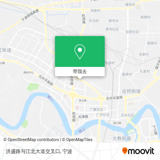 洪盛路与江北大道交叉口地图