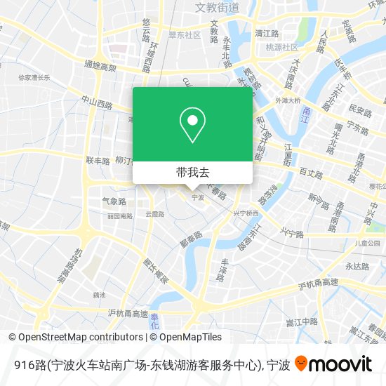916路(宁波火车站南广场-东钱湖游客服务中心)地图