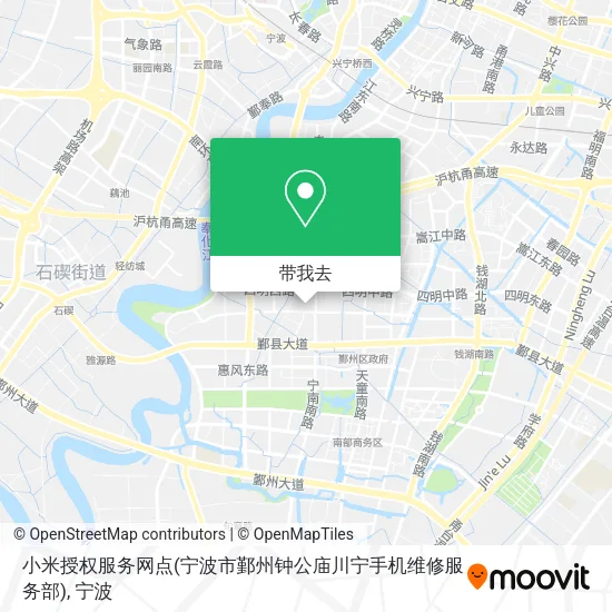 小米授权服务网点(宁波市鄞州钟公庙川宁手机维修服务部)地图