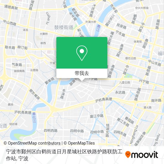 宁波市鄞州区白鹤街道日月星城社区铁路护路联防工作站地图