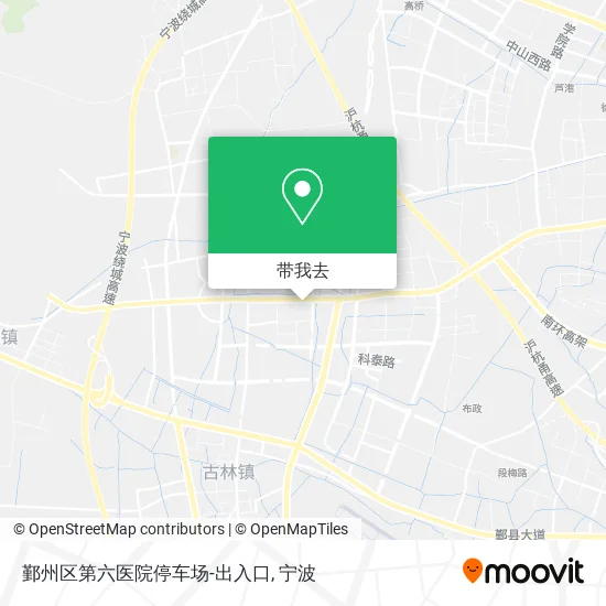 鄞州区第六医院停车场-出入口地图