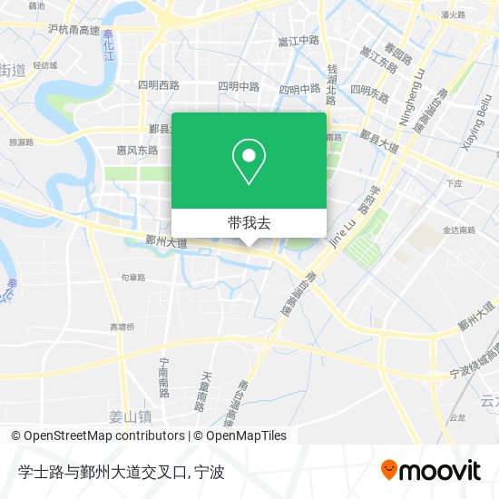 学士路与鄞州大道交叉口地图