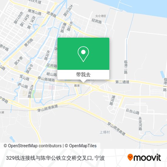 329线连接线与陈华公铁立交桥交叉口地图