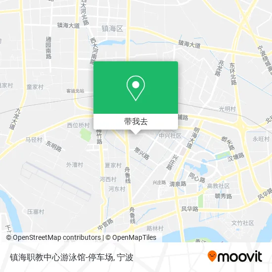 镇海职教中心游泳馆-停车场地图