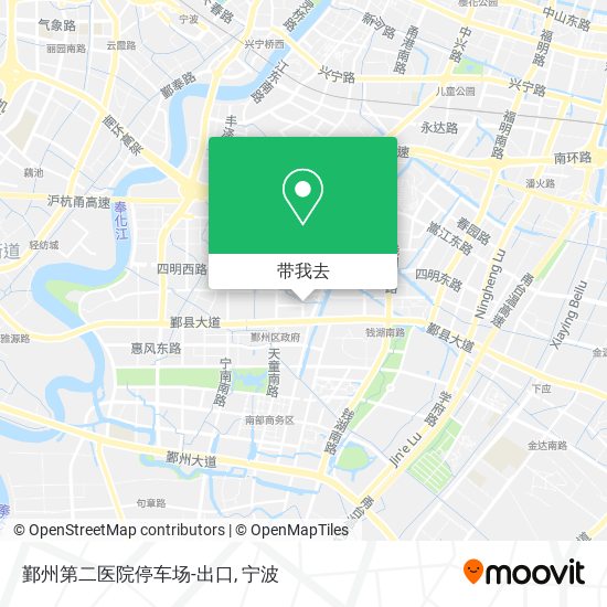 鄞州第二医院停车场-出口地图