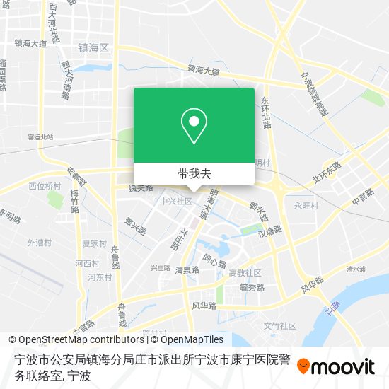 宁波市公安局镇海分局庄市派出所宁波市康宁医院警务联络室地图