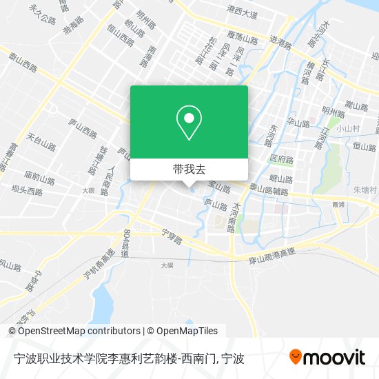 宁波职业技术学院李惠利艺韵楼-西南门地图