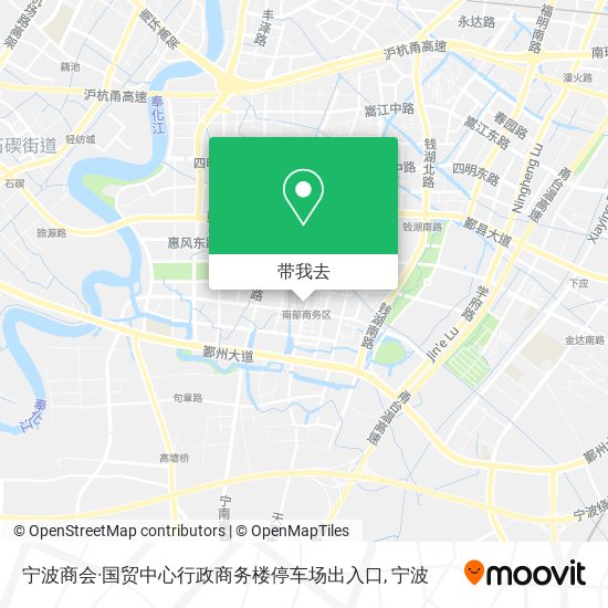 宁波商会·国贸中心行政商务楼停车场出入口地图