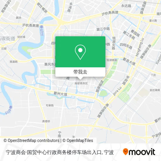 宁波商会·国贸中心行政商务楼停车场出入口地图