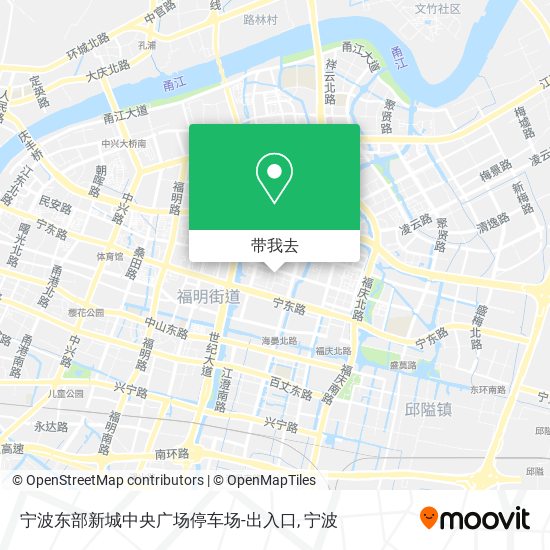 宁波东部新城中央广场停车场-出入口地图