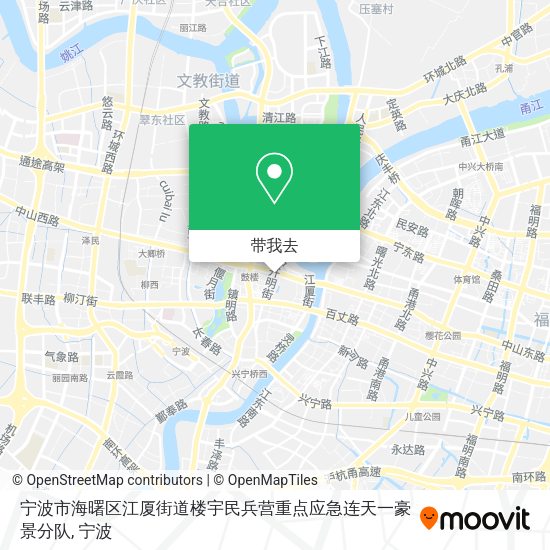 宁波市海曙区江厦街道楼宇民兵营重点应急连天一豪景分队地图