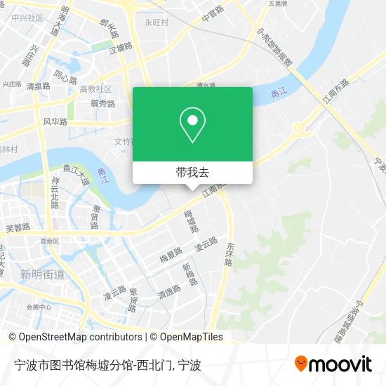 宁波市图书馆梅墟分馆-西北门地图