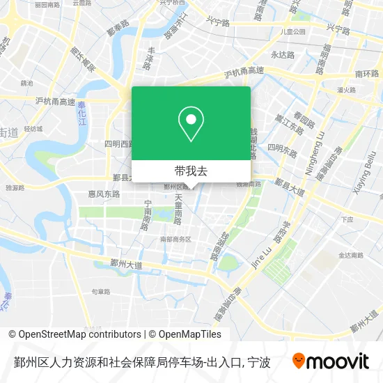 鄞州区人力资源和社会保障局停车场-出入口地图