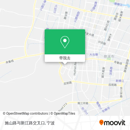 施山路与新江路交叉口地图