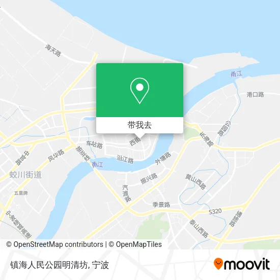 镇海人民公园明清坊地图