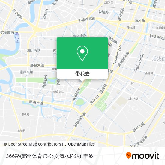 366路(鄞州体育馆-公交清水桥站)地图