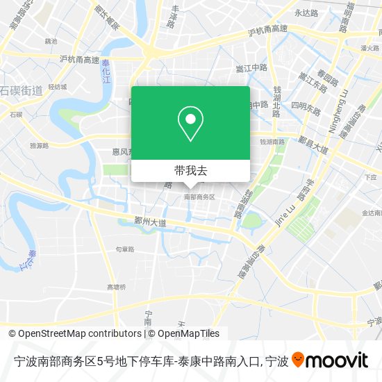 宁波南部商务区5号地下停车库-泰康中路南入口地图