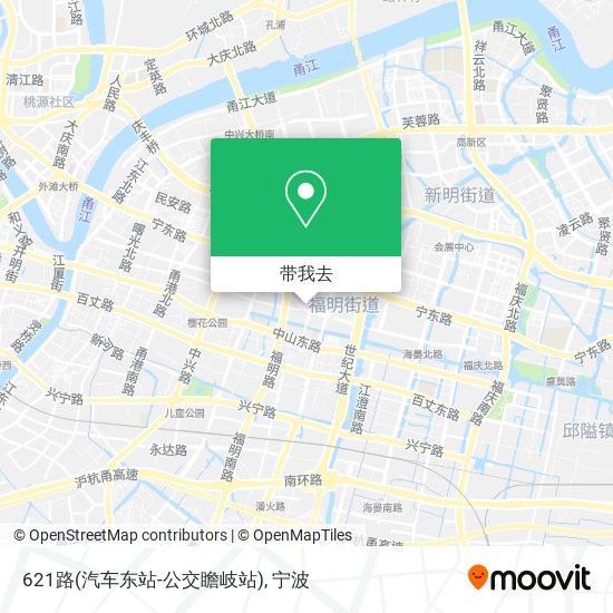 621路(汽车东站-公交瞻岐站)地图