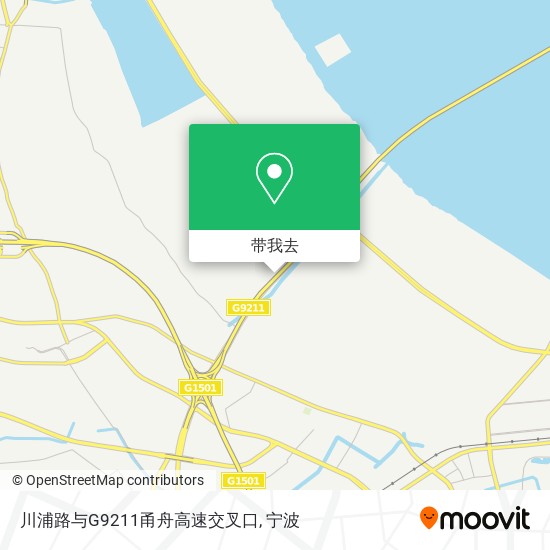 川浦路与G9211甬舟高速交叉口地图