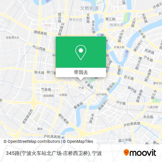 345路(宁波火车站北广场-庄桥西卫桥)地图