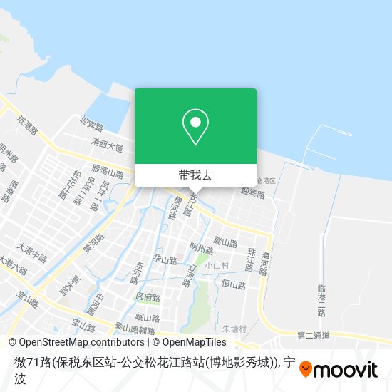 微71路(保税东区站-公交松花江路站(博地影秀城))地图