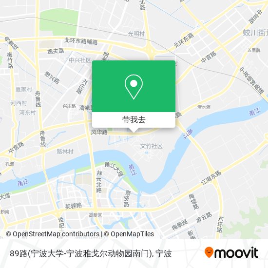 89路(宁波大学-宁波雅戈尔动物园南门)地图