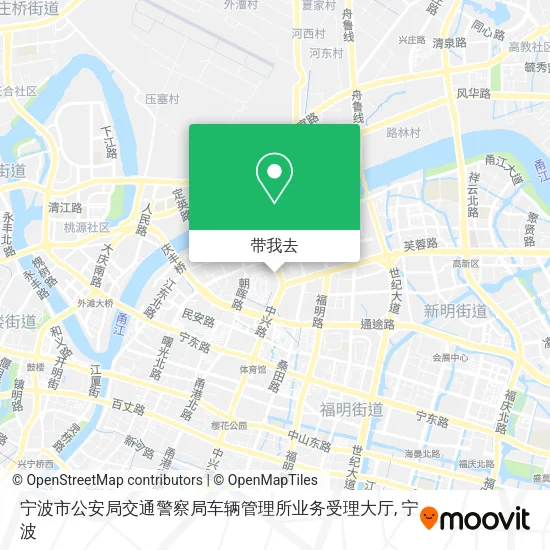 宁波市公安局交通警察局车辆管理所业务受理大厅地图