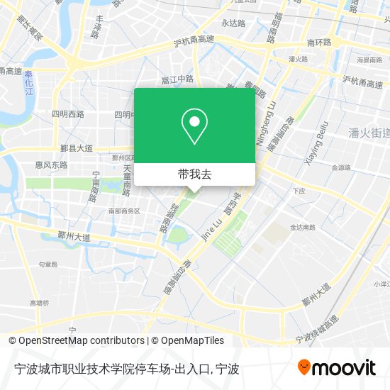 宁波城市职业技术学院停车场-出入口地图